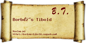 Borbás Tibold névjegykártya