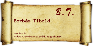 Borbás Tibold névjegykártya