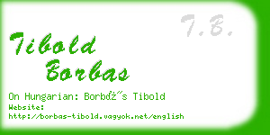 tibold borbas business card